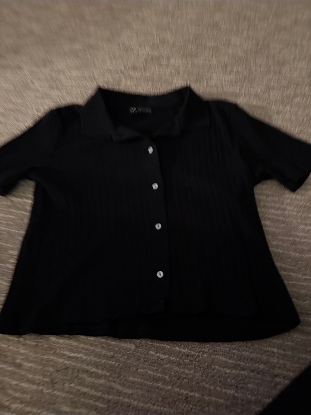 Zara black ribbed top